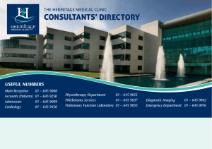 Consultants' direCtory - Hermitage Medical Clinic