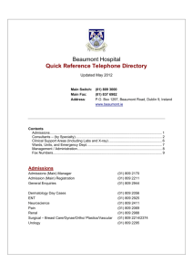 Beaumont Hospital Telephone Directory May 2012