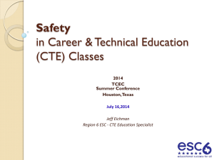 Safety In the Career & Technical Education (CTE) Classroom