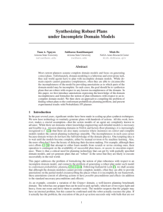 Synthesizing Robust Plans under Incomplete Domain Models