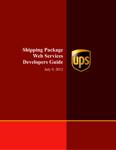 Shipping Package WebServices Developers Guide