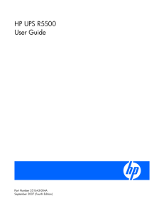 HP UPS R5500 User Guide - Hewlett