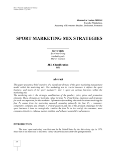 sport marketing mix strategies - SEA