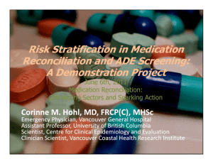 Risk Stratification in Medication Reconciliation and ADE Screening