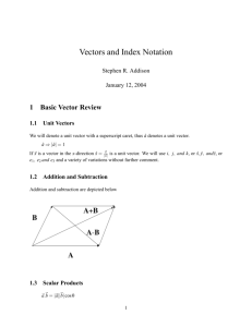 Vectors and Index Notation