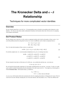 The Kronecker Delta and e - d Relationship