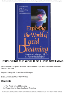 exploring the world of lucid dreaming - the DMT