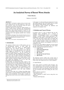 An Analytical Survey of Recent Worm Attacks