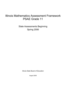 Illinois Mathematics Assessment Framework PSAE Grade 11