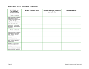 Sixth Grade Illinois Assessment Framework