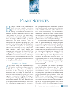 PLANT SCIENCES - Indian Institute of Science