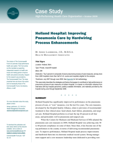 Improving Pneumonia Care by Hardwiring Process Enhancements
