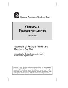 Statement of Financial Accounting Standards No 124 Original