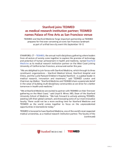 Stanford joins TEDMED as medical research institution partner