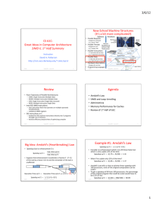 Review Agenda Example #1: Amdahl's Law