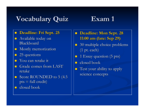 Vocabulary Quiz Exam 1
