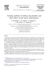 Training methods of military dog handlers and their effects on the