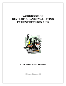 workbook on developing and evaluating patient decision aids