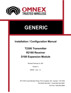 T2300-R2160-D180 (Generic) Manual