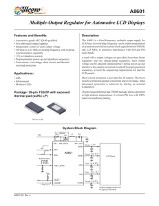 Multiple-Output Regulator for Automotive LCD Displays A8601