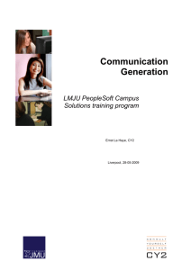 Communication Generation - DEUG, Dutch Education User Group