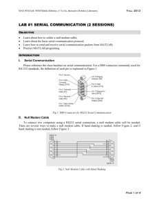 LAB #1 SERIAL COMMUNICATION (2 SESSIONS)