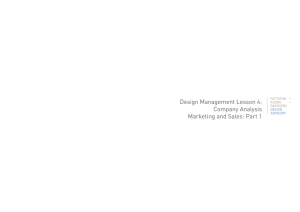 Design Management Lesson 4: Company Analysis Marketing and