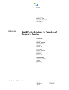 Cost Effective Solutions for Reduction of Benzene in Gasoline