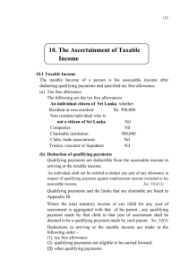 10. The Ascertainment of Taxable Income