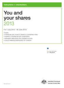 You and your shares 2013 - Australian Taxation Office