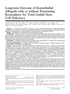 Long-term Outcome of Keratolimbal Allograft with or without