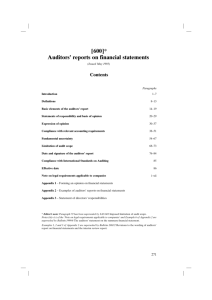 SAS 600 Auditors' Reports on Financial Statements