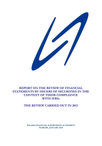 Report on the review of financial statements by issuers of securities