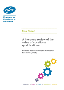 A literature review of the value of vocational qualifications