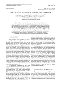 simulation of hetero-junction silicon solar cells