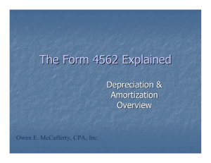 The Form 4562 Explained - Owen E. McCafferty, CPA, Inc.