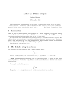 Lecture 27: Definite integrals