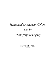 Jerusalem's American Colony Photographic Legacy