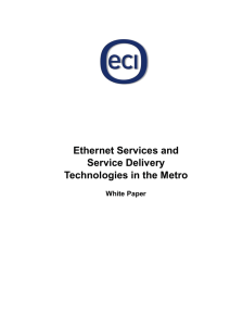 Ethernet Services and Service Delivery Technologies in the Metro