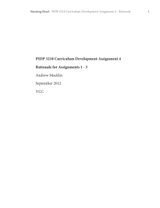 PIDP 3210 Curriculum Development Assignment