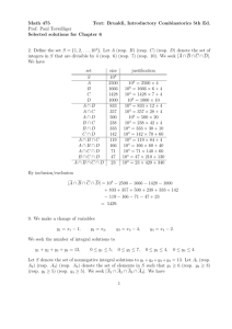Math 475 Text: Brualdi, Introductory Combinatorics 5th Ed. Prof: Paul