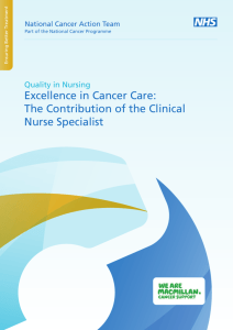 Excellence in Cancer Care - Macmillan Cancer Support
