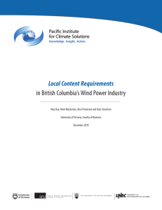 Local Content Requirements in British Columbia's Wind Power