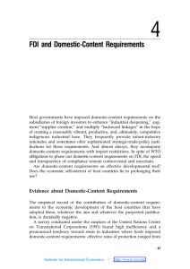 FDI and Domestic-Content Requirements