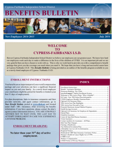 BENEFITS BULLETIN - Cypress-Fairbanks Independent School