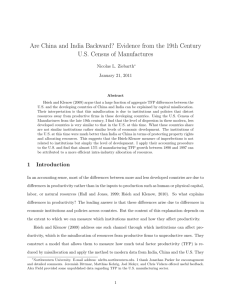 Are China and India Backward? Evidence from the 19th Century US