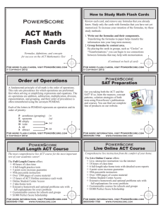 ACT Math Flash Cards
