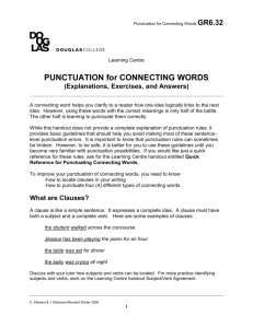 PUNCTUATION for CONNECTING WORDS