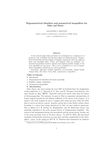 Trigonometrical identities and geometrical inequalities for links and