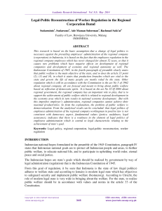 Legal-Politic Reconstruction of Worker Regulation in the Regional